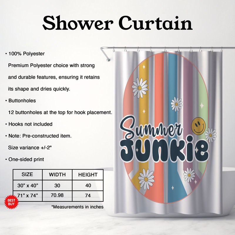 Mahalya Shower Curtain, H 74 po x l 71 po