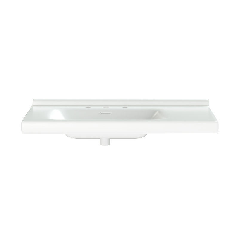 Lavabos rectangulaires pour lavabo de salle de bain de 36 pouces, lavabos de salle de bain rectangulaires modernes, lavabos de salle de bain en céramique de porcelaine. Blanc, l 36 po x P 20 po - Lavabo seulement!