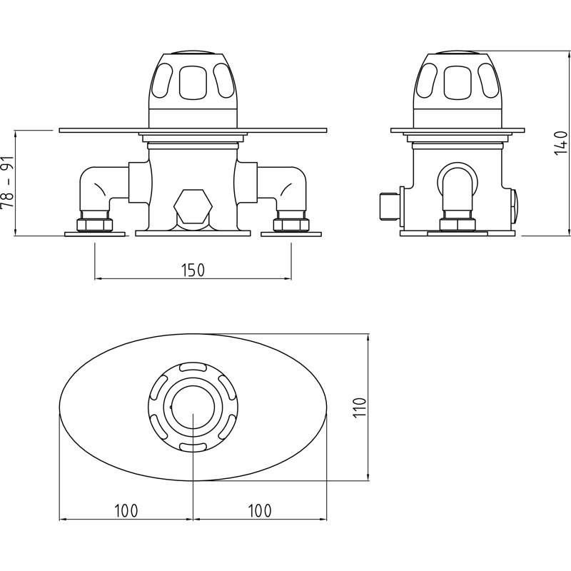 Single Concealed Thermostatic Shower Valve