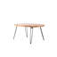 Table pliable en bois récupéré naturel - Bois massif, pour salon, ovale, pliable, avec style