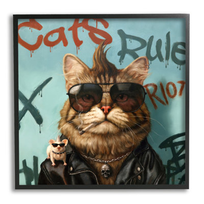 " Cats Rule Graffiti Urban Animals " by Lucia Heffernan