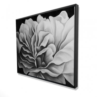 Beautiful Black And White Flower Print On Canvas