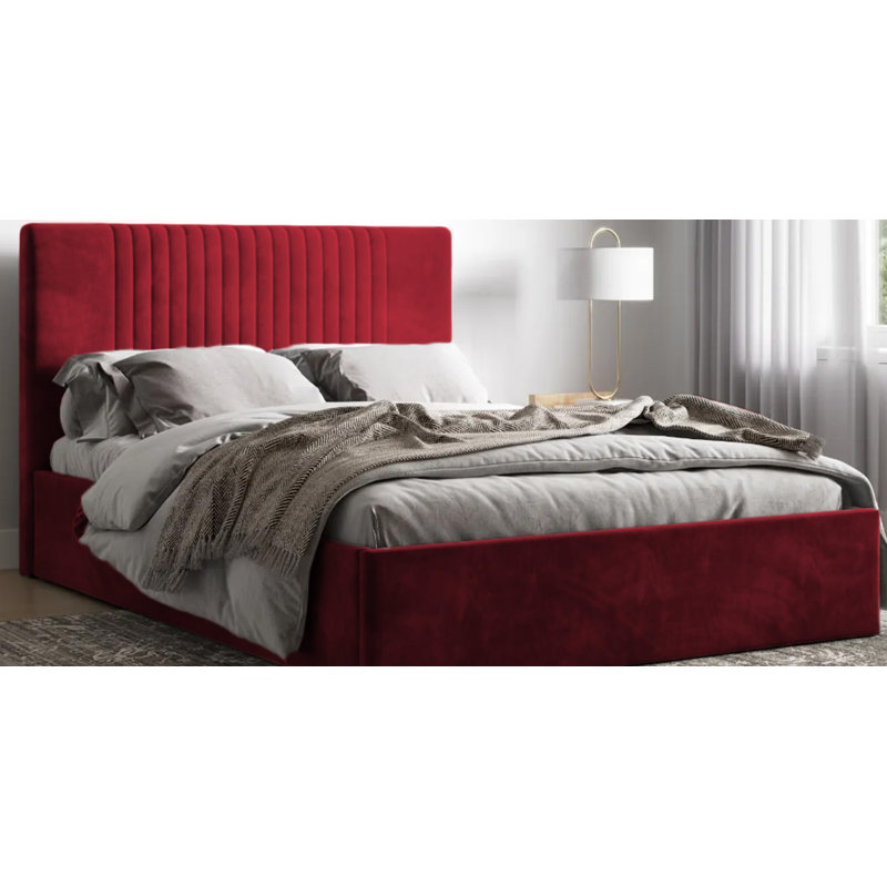 Upholstered Ottman Storage Bed Frame, Single (3'), Red