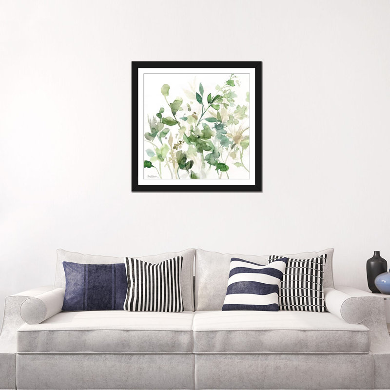 «Sage Garden I» par Carol Robinson - impression sur toile tendue sur châssis, H 16 po x l 16 po x P 1 po, Blanc