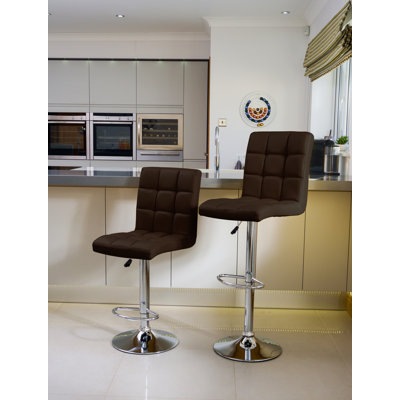 Arelys Swivel Upholstered Adjustable Height Counter Stool with Metal Frame