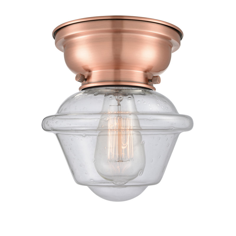 Plafonnier encastré 1 lumière 7,5 po Baptiste, Ampoule non incluse, Grainé, Cuivre antique