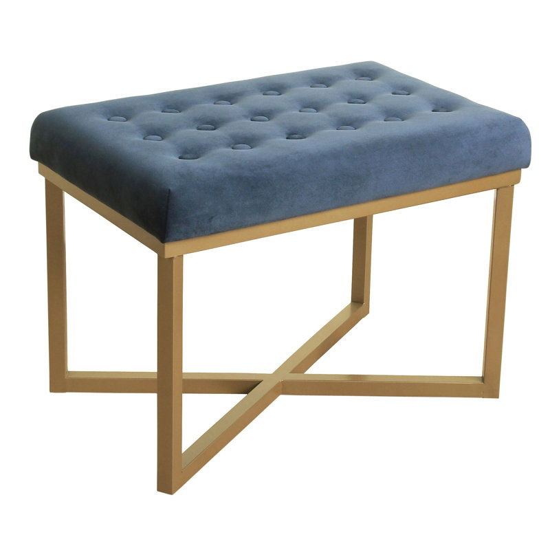 Mikey 24'' Wide Velvet Tufted Rectangle Standard Ottoman