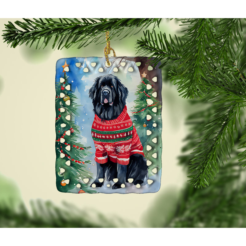 Ornement en porcelaine de Noël Terre-Neuve, Terre-Neuve 3531
