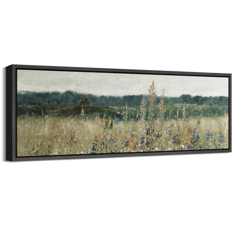 Rustic Countryside " Rustic Field Wildflowers Vintage Countryside Nature Landscape Retro Art Decor Extra Large Pictures "