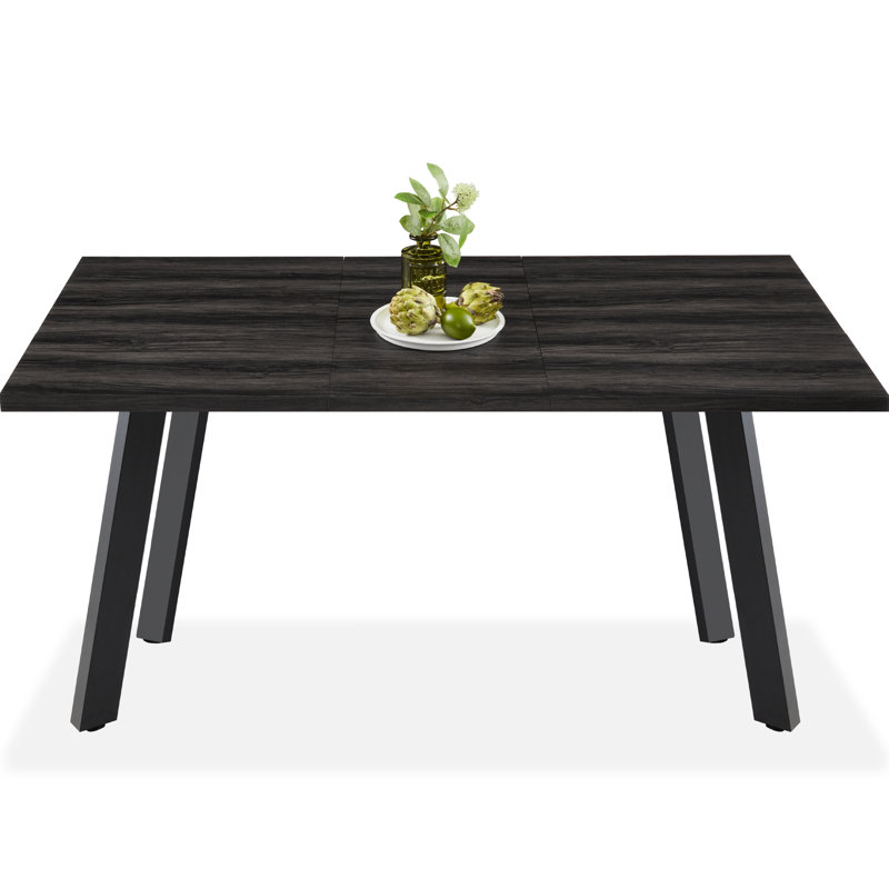 Natural Oak Extendable Dining Table with Black Steel Legs