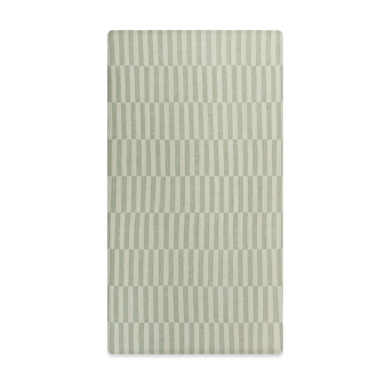 Moss Stripe Muslin Crib Sheet
