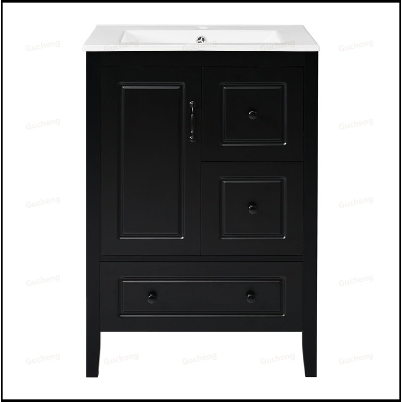 24"Freestand Bathroom Vanity With Soft-Closing Drawers