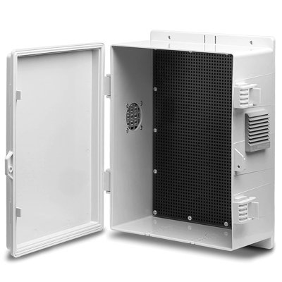 Boîte de jonction électrique pour l'extérieur, boîtier en ABS résistant à l'eau avec panneau de montage interne et couvercle à charnière (H 13 po x L 9,2 po x l 5,6 po)