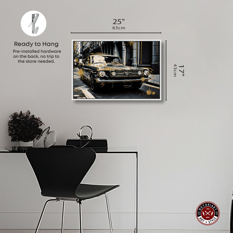 «Rock and Roll Ride Racing Car Print Man Cave» par Notoriart, Cadre blanc, H 17 po x l 25 po