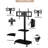 Height Adjustable Tv Desk With Tempered Glass Shelves, 32 - 65 Inch Tvs Compatible, Metal Frame, Lockable Wheels, Practical Setup Stand Panels And Base, Fits Tvs, Angle, Attractive Design