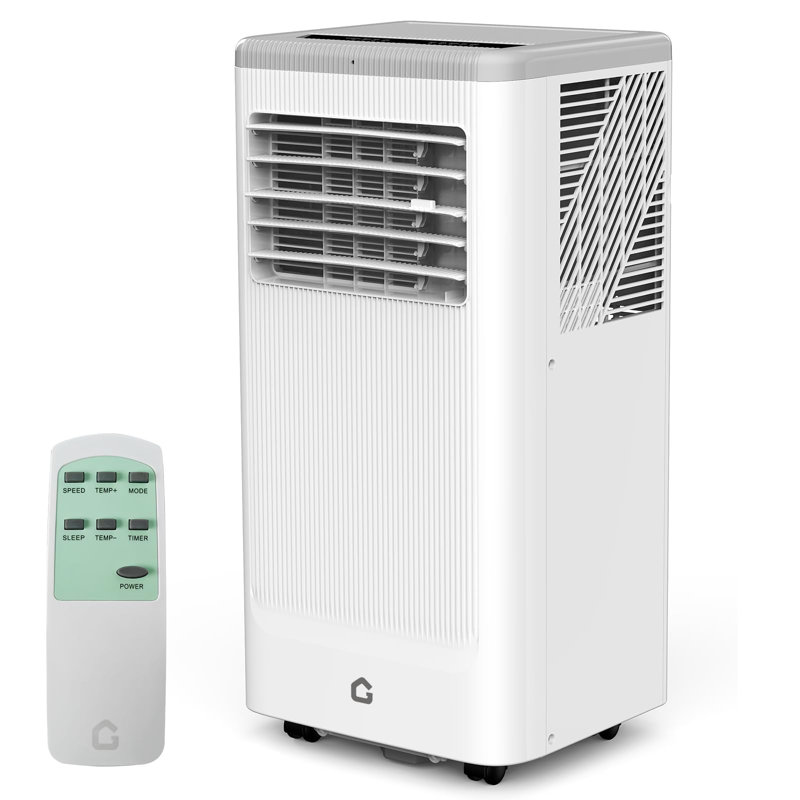 Climatiseur portatif 10 000 BTU, refroidissement 3 en 1, déshumidificateur et ventilateur avec télécommande, minuterie, mode veille, roues et ensemble de fenêtre