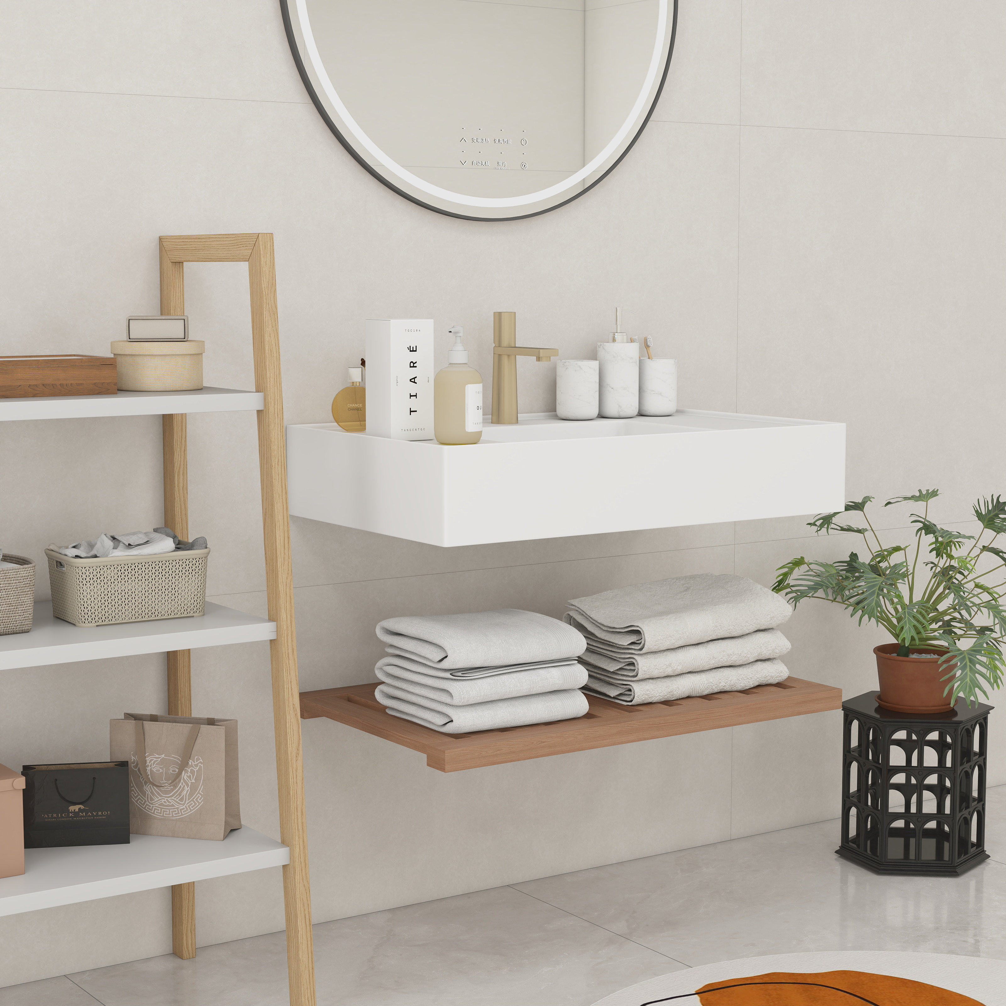 Ebern Designs Bathroom Vanity Sets with Artificial Stone One Piece ...