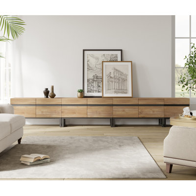 Aadam Modern TV Stand, 4 In 1 Entertainment Center TV Console With Storage Cabinets And Metal Base,Media Console For Living Room