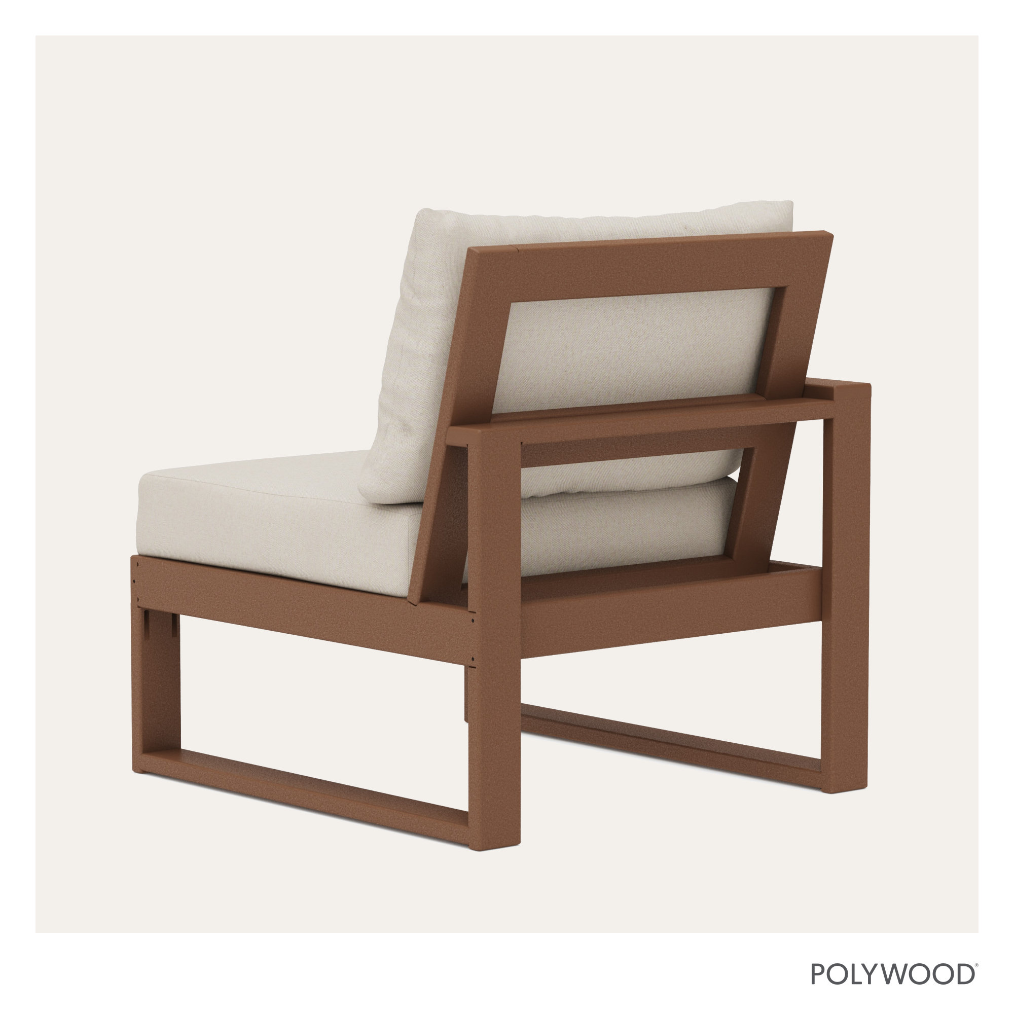 POLYWOOD Outdoor Lounge Chair, Dune Burlap, Teak
