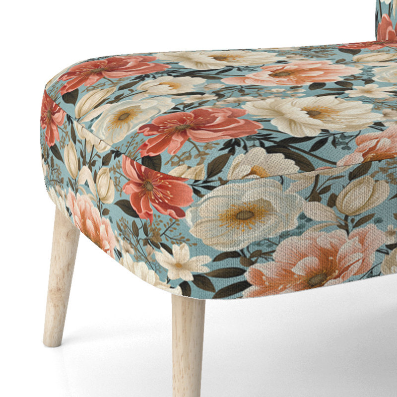 Chaise d'appoint rembourrée Boho Pastel Blooms