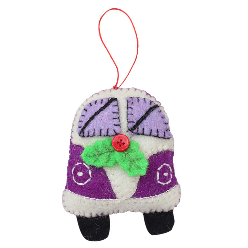 Figurine suspendue en feutre van, Mauve