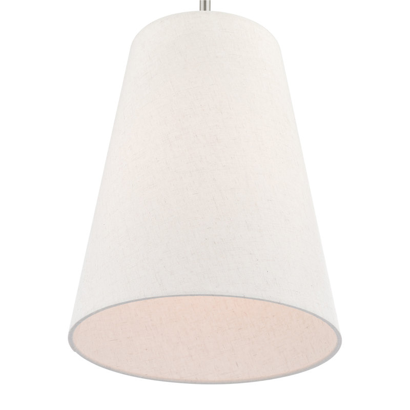 Luminaire suspendu conique à 1 lumière Grove, Nickel brossé, Avoine