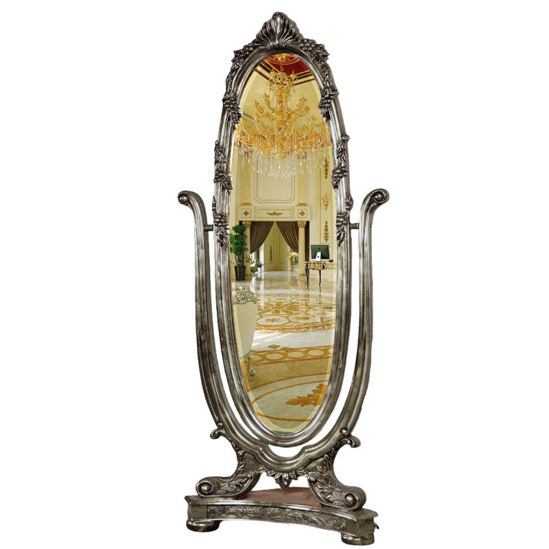 Flat Mirror, Antique Silver