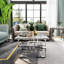 3 Piece Grey And Silver Living Room Table Set