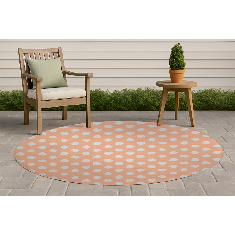 Tapis d'extérieur à gros pois antidérapant, Rond 5 pi