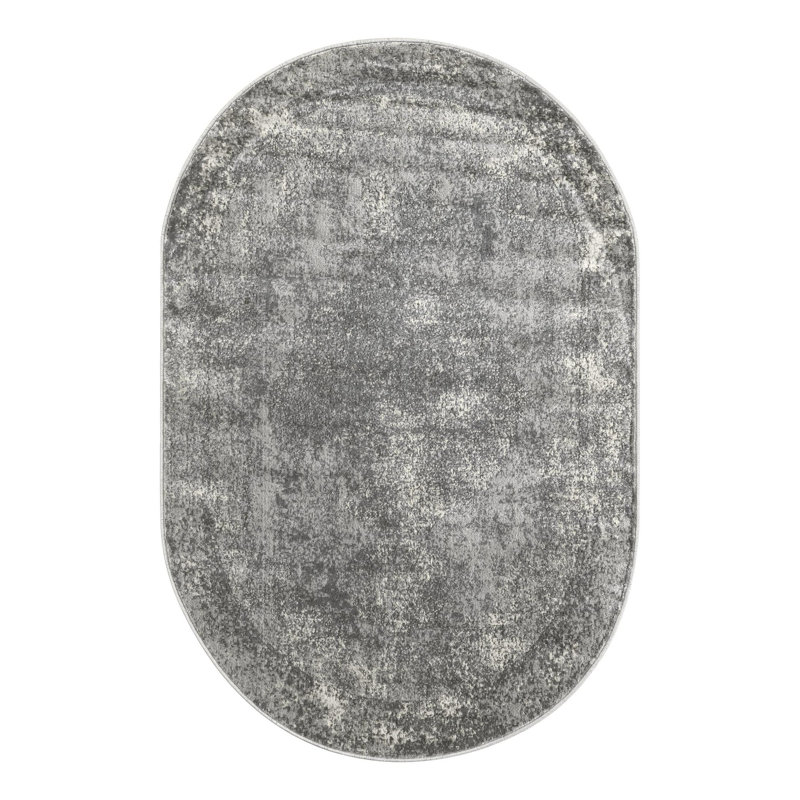 Janousek Oriental Gray Area Rug, Oval 4'1" x 6'1"
