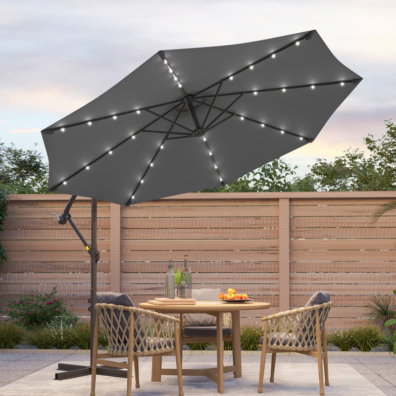 Parasol d'extérieur à DEL 10 pi, Anthracite