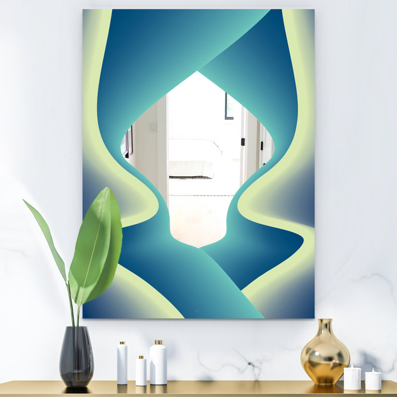 Nebulous Waves 7 Wall Mirror, 24" H x 32" W