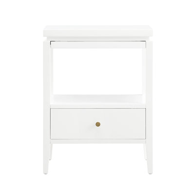 Olana White 1-Drawer Nightstand