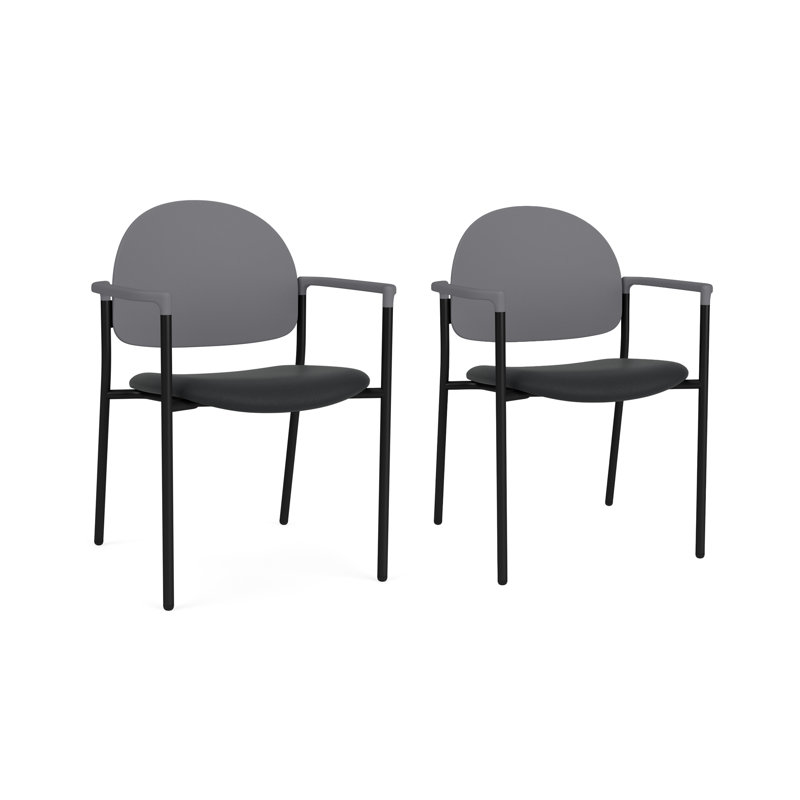 Chaise d'invité Chat Chat, Noir, Modène graphite / gris silex polyester