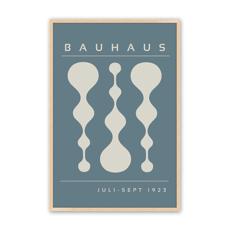 Strom Blue Retro Bauhaus, affiche II, Érable brut, H 21 po x l 17 po