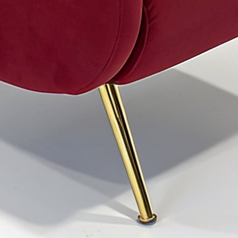 Ensemble de 2 fauteuils d'appoint rembourrés de style moderne Mid-Century de 28 po avec pieds en métal doré et argent et accoudoirs courbés pour salon, chambre à coucher et meuble-lavabo Aitana