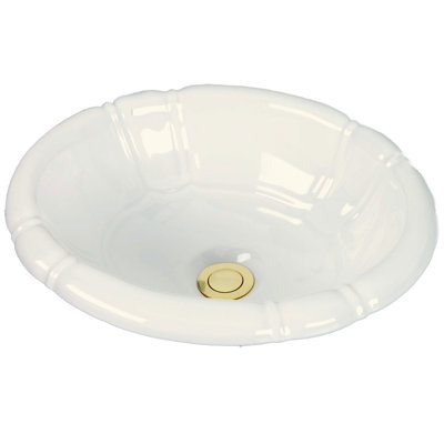 Lavabo de salle de bain ovale encastré en céramique Dwayne