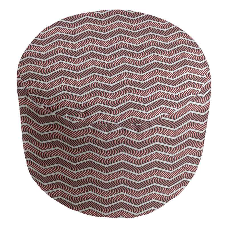 Upholstered Pouf, Red