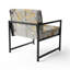 Tree Whispers Of Grey and Gold - Chaise d'appoint rembourrée à motif floral-162001117