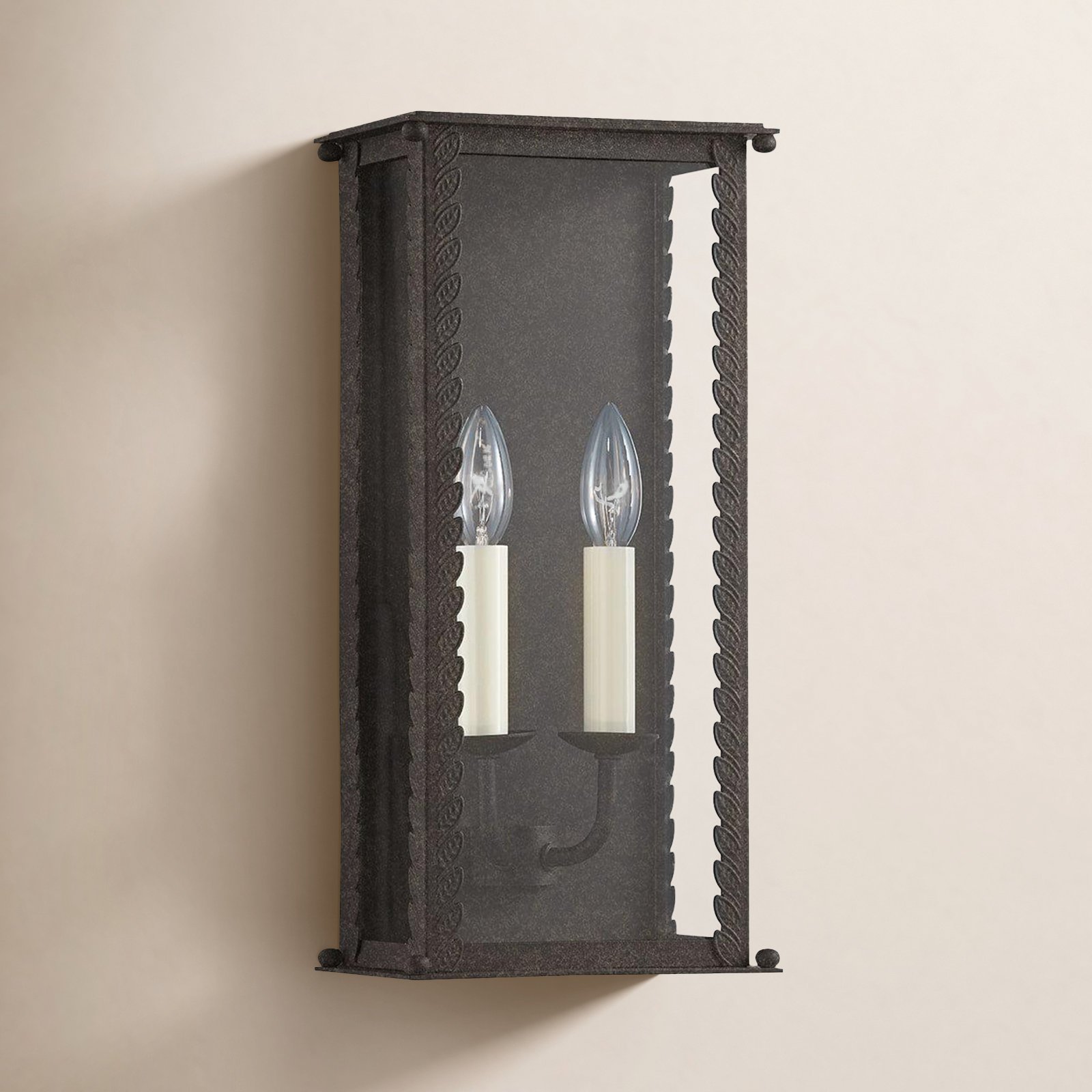 Outdoor Light, French Iron, 16.5" H x 7.75" W x 5.25" D