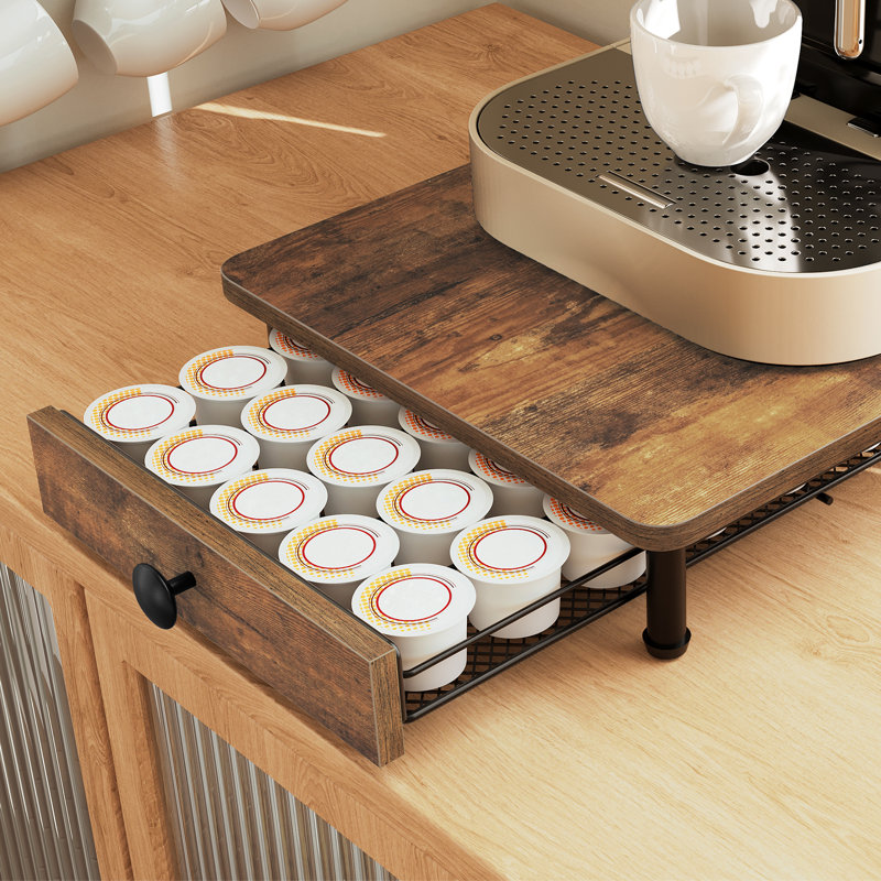 Porte-tiroir à café, tiroir à café pour tasse K, organisateur de rangement pour 35 capsules de café, panier en filet coulissant, pour bureau à domicile, cuisine