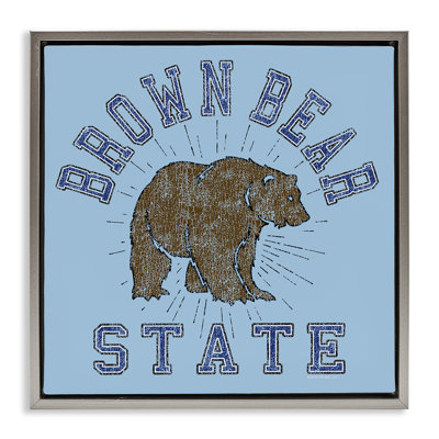 Brown Bear Varsity State Floater Canvas Wall Art by Spirit Animals/Life Is High