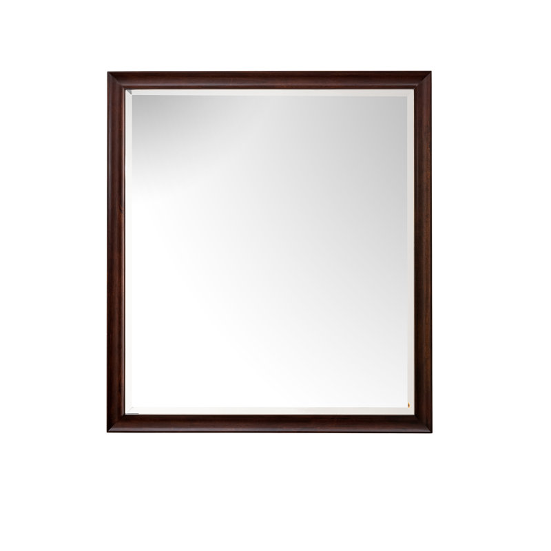 Glenbrooke Solid Wood Wall Mirror, Burnished Mahogany, 40" x 36"