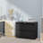 Double-drawer side-pull filing cabinet with wheels, lockable metal filing cabinet, suitable for home offices, Black, assembly required.-2039213669