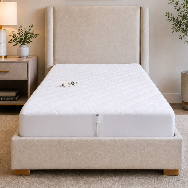 Beautyrest White Microfiber Programmable Heated Mattress Pad, Twin XL