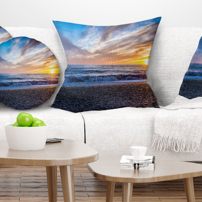 Coussin de mer ciel avec coussins lombaires soleil pleins, Carrée 18 po x 18 po