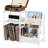 Natural White Vinyl Record Player Stand With Large Storage And Display Shelf