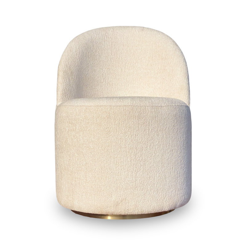Reinolde Fully Upholstered Swivel Chair In Dune Chenille