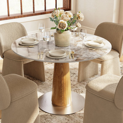 Table de salle à manger polyvalente 31 po / 39 po / 43 po Lofira, plateau multicolore avec base en métal robuste, table décontractée peu encombrante pour coin-repas et balcon
