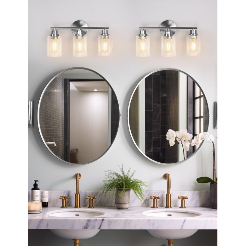 Éclairage pour meuble-lavabo à 3 lumières à intensité variable Higginson, Nickel brossé